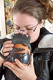 Huge Slate Blue Mug with Rust Dragon Hand Thrown Pottery Mug Handmade in North Carolina.