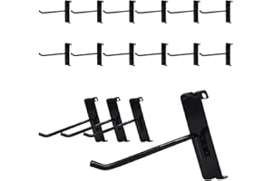 NEESEEYEE Gridwall Hooks 4 Inch, 12PC Heavy Duty Black Display Hooks for Grid Wall Panels, Grid Wall Accessory for Retail Store, Home Stroage, Garage, Trade Show
