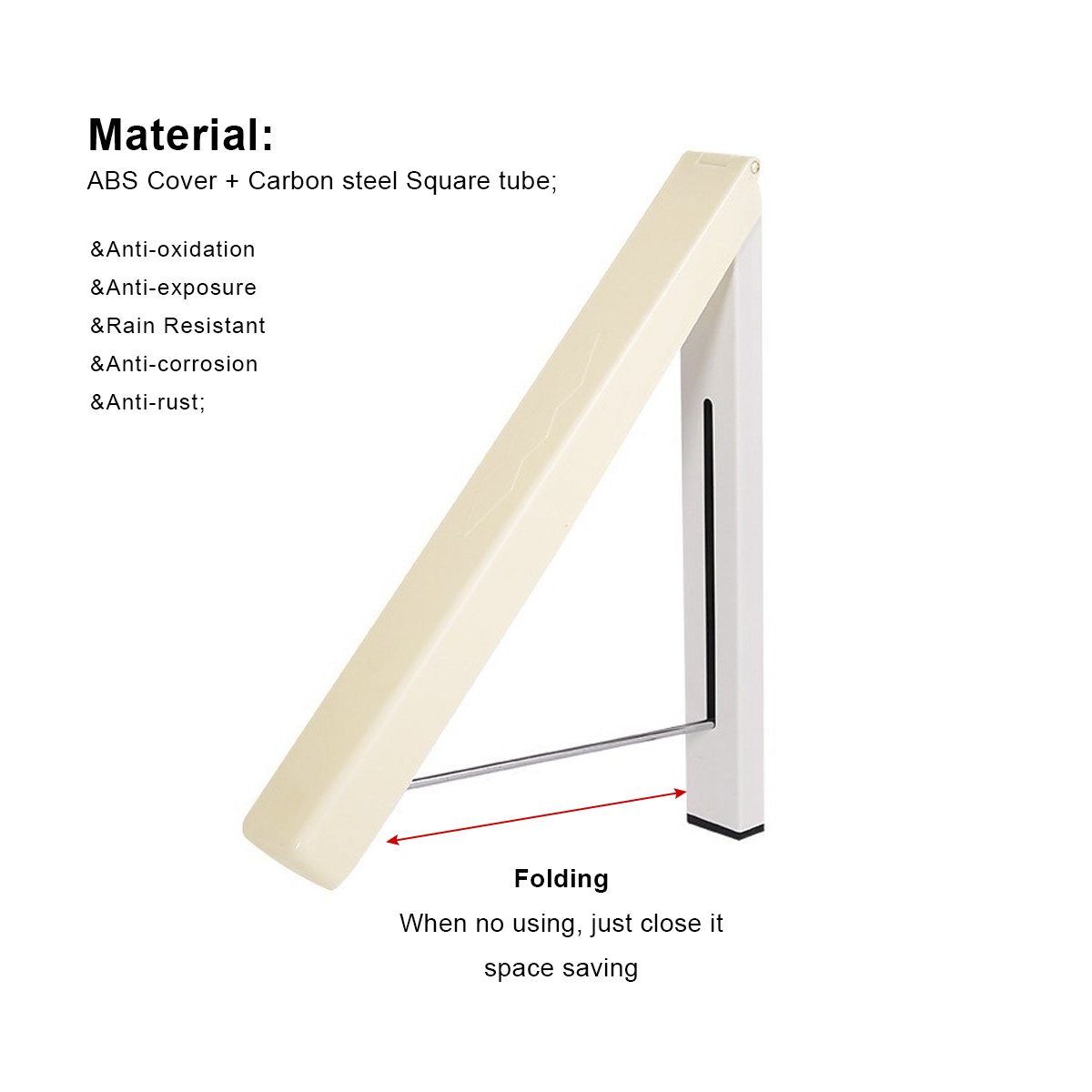 Folding Clothes Hanger, Plaviya Walll Mounted Retractable Drying Rack Holder Space Saver Home Organizer for Bedroom, Bathroom, Landry Room, Easy Installation Clothes Rack(2 Pack)