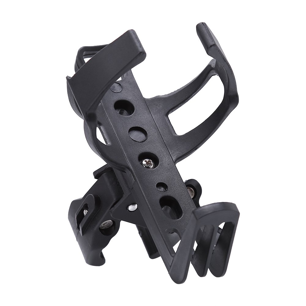 KIMISS Outdoor Mountain Bike, Handle Bar Water Bottle Bike 32oz Water Cycling No Screws Cup Rack Holder Cage Red (Black)