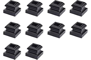 Gleefurny Balusters Flat Shoes - Stair Flat Shoe for Staircase Interior with Screws for 1/2 Inch Square Balusters (10 Pack), Aluminum Shoes for Balusters, Railing, Stair Spindles, Satin Black