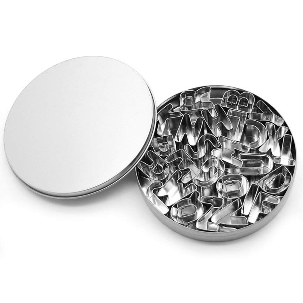 Belons 26 Pcs Letter Cookie Cutters Set, Stainless Steel Alphabet A-Z Biscuit Cutters for Fondant Cake Decoration Icing Pastry DIY Baking Sugarcraft