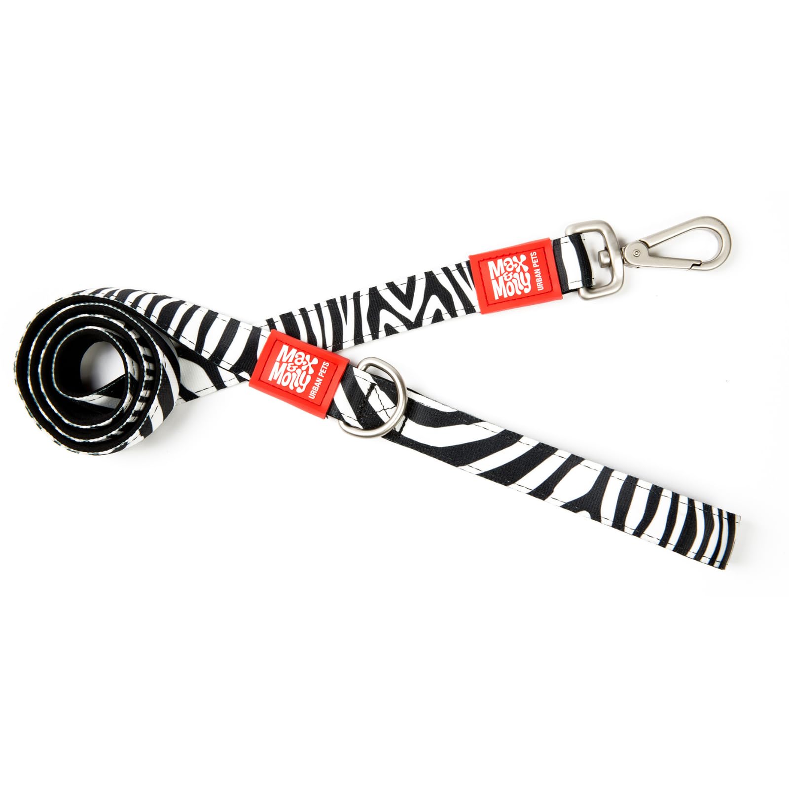 Max & Molly Zebra Classic And Colorful | Unique Design |Comfortable | Secure | Cushioned Neoprene | Sporty And Elegant | Short Leashes, M โ image 1