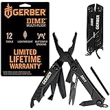 Gerber Gear Dime 12-in-1 Mini Multi-tool - Needle Nose Pliers, Pocket Knife, Keychain, Bottle Opener - EDC Gear and Equipment