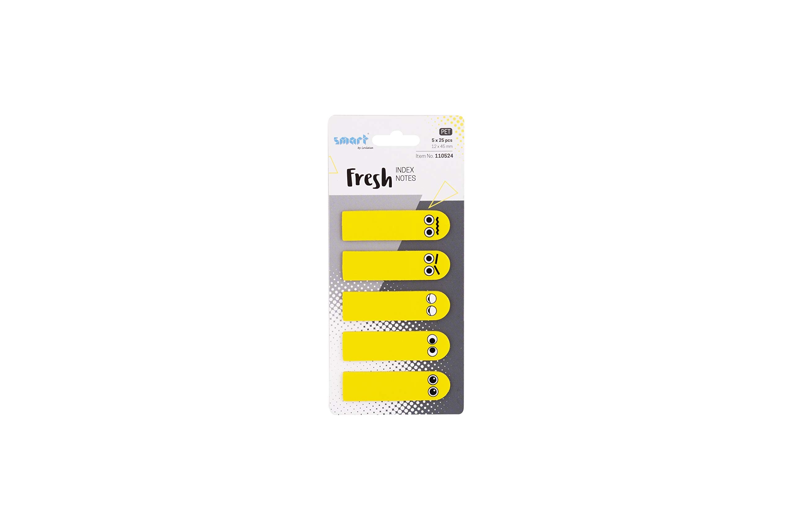 smart by Leviatan Emotikon Sticky Notes Highlighter Strips Page Marker Tab Marker Index Tabs Index Sticky Notes Writeable PET Film Fresh 12 x 45 mm 5 x 25 Strips
