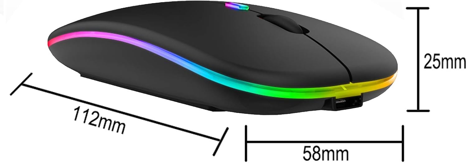 GeekerChip Rechargeable Wireless Mouse, Bluetooth Mouse, Two Modes (BT 5.1 + 2.4G Wireless) - Image 4
