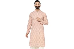 KISAH Mens Kurta - Printed Cotton Blend Tunic - Indian Wedding Outfit for Men - Festive Wear for Diwali, Eid & Celebrations