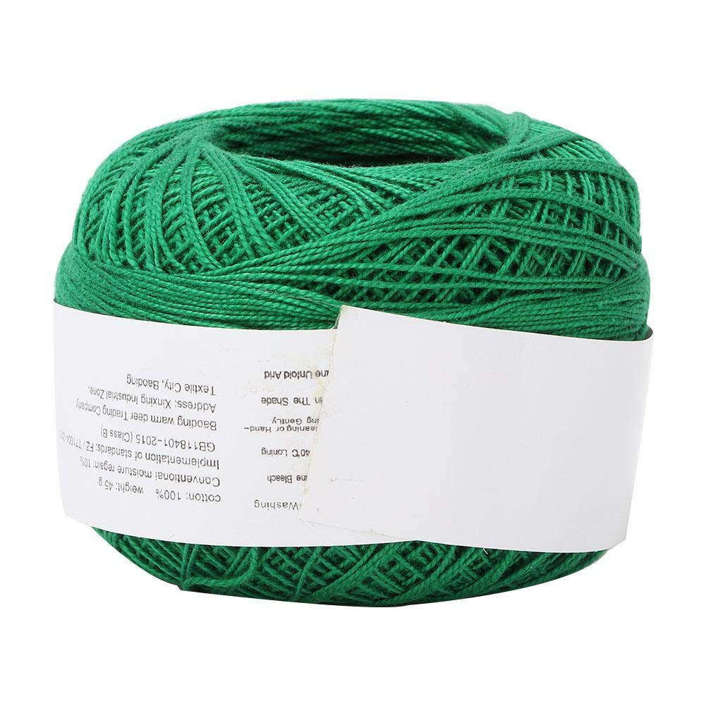 Crochet Yarn Colourful Glitter Cotton Crochet Thread Popular Lace Line Cotton Hand Crocheted Summer Silk Light Thin Line with a Crochet for Hand Embroidery(6623 Dark Green)