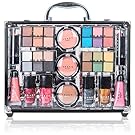 SHANY Carry All Trunk Makeup Kit with Reusable Aluminum Case Exclusive Holiday Gift Set. Black & White