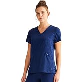 Healing Hands Scrubs for Women V-Neck Scrub Top Jolie with 2 Zip Pockets, Moisture Wicking & 360° Stretch Fabric HH601