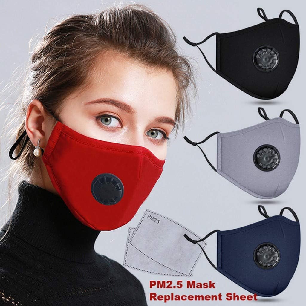 Boomsy 1 Pc Dust Face Shield with 2 Filters Easy Breathe Reusable Washable Facial Cover Face Protection for Outdoor Sports, Gardening Travel (Blue)