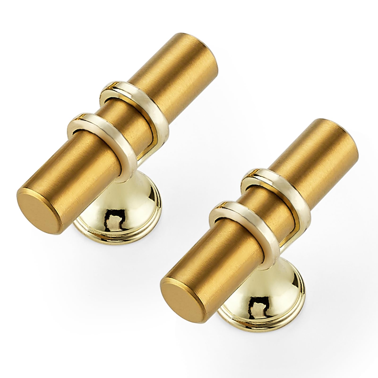 30 Pack Brushed Brass Cabinet Knobs - Gold Kitchen Cabinet Knobs Cabinet Pulls for Kitchen Cabinet Drawer Stainless Steel Dresser Knobs for Cabinet Hardware 2in Length Single Hole Image