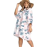KFUBUO Surf Poncho Changing Towel Swim Robe with Pocket Plus Size Terry Cloth Swim Cover Up for Women Towel Poncho Hoodie