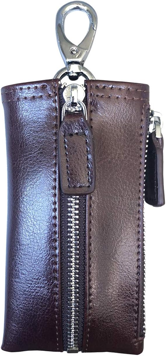 Key Holder Wallet Genuine Leather Key Organizer Case for Men Women