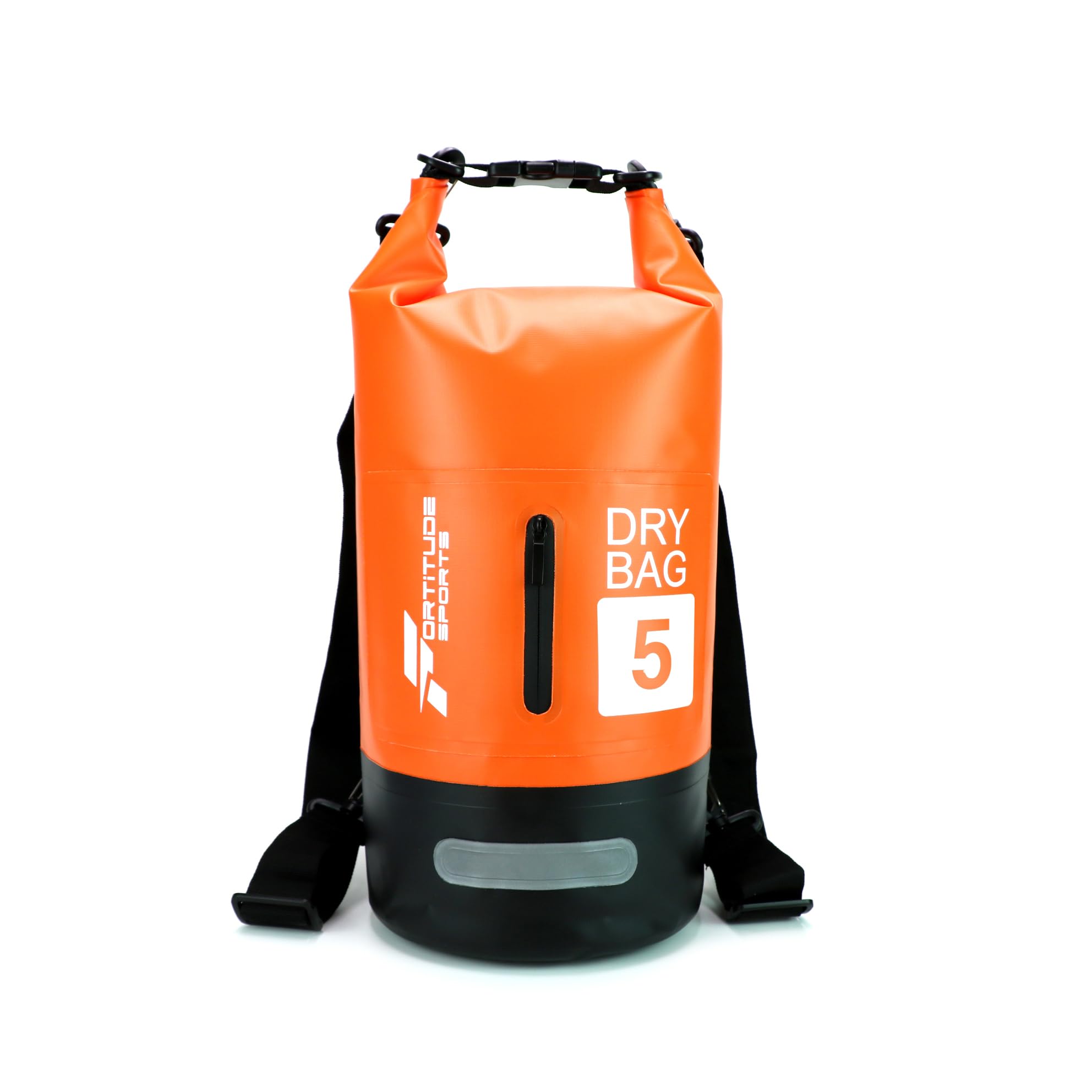 Fortitude Sports Waterproof Dry Bag 5L / 10L / 20L Waterproof Backpack Stuff Sack Wet Bags for Swimming, Paddleboarding, Travel, Kayaking, Fishing, Beach (Orange, 5L)