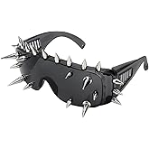 JOLYEAK Punk Spike Sunglasses Goth Punk Rock Sunglasses with Unique Long Rivets Halloween Rock Accessory for Y2k Costume Cosp