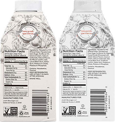 Milkadamia Creamer Combo Pack - Fudge and Vanilla Flavors - Dairy Free and Vegan Coffee Creamer from Raw Macadamias and Coconut Cream - 16 oz (Pack of 2)