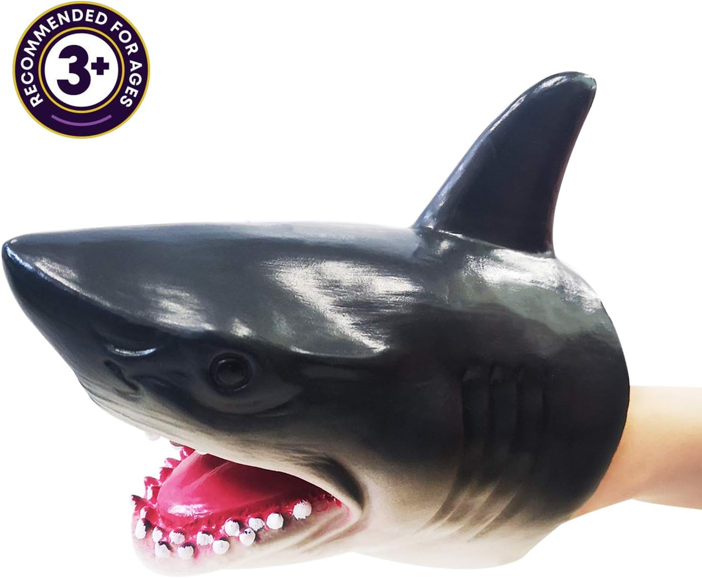 PALA PERRA Shark Hand Puppet, Soft Rubber Shark Puppets for Kids, Realistic Lifelike Shark Head Role Play Toys for Party Best Gift for Boys and Girl