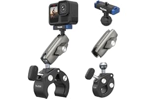TELESIN Super Clamp Mount | Bike Handlebar Mount for Hero 13 | Power Suction Magnetic Design | 360° Rotation Ball Head | Fits