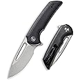 CIVIVI Odium Small Folding Knife –2.65" Black Stonewashed D2 blade, G10 Handle, Ball Bearings Pivot, Flipper Opening Knife with Reversible Deep Carry Clip C2010D (Black)
