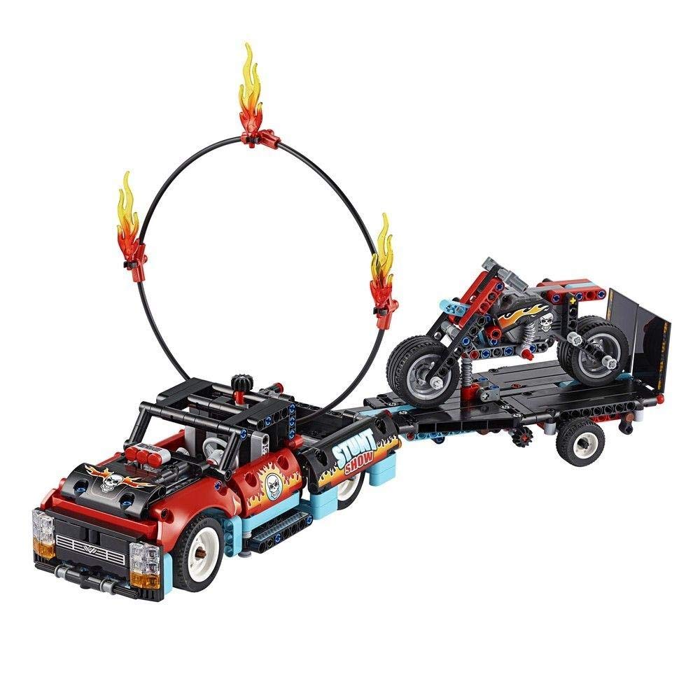 LEGO Technic Stunt Show Truck & Bike 42106; Includes Stunt Motorcycle, Toy Truck and Trailer, New 2020 (P10 Pieces)