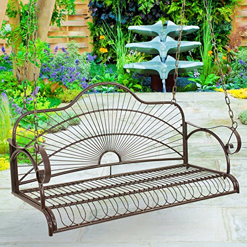 BBBuy Treated Porch Swing Antique Metal Iron Patio Hanging Porch