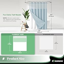 Dynamene Extra Long Shower Curtain, 84 Inch Long