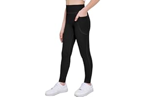 Arshiner Girls Athletic Leggings High Waist Yoga Pants for Kids with Pockets Dance Running Workout Tights