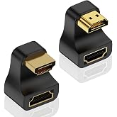 Duttek 8K HDMI 180 Degree Adapter 48Gbps, 8K@60Hz, Up Angle &amp; Down Angle U Shaped HDMI Male to Female Adapter with LED Indicator for Laptop, HDTV, PS5 2 Style