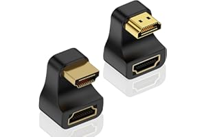 Duttek 8K HDMI 180 Degree Adapter 48Gbps, 8K@60Hz, Up Angle & Down Angle U Shaped HDMI Male to Female Adapter with LED Indicator for Laptop, HDTV, PS5 2 Style