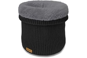 Unisex Fleece-Lined Ribbed Thermal Knit Neck Warmer Gaiter | Winter Scarf Face Covering for Skiing, Hiking & Outdoor Work