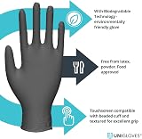 Unigloves BioTouch Nitrile Gloves Biodegradable Large Black Box 100 view 2