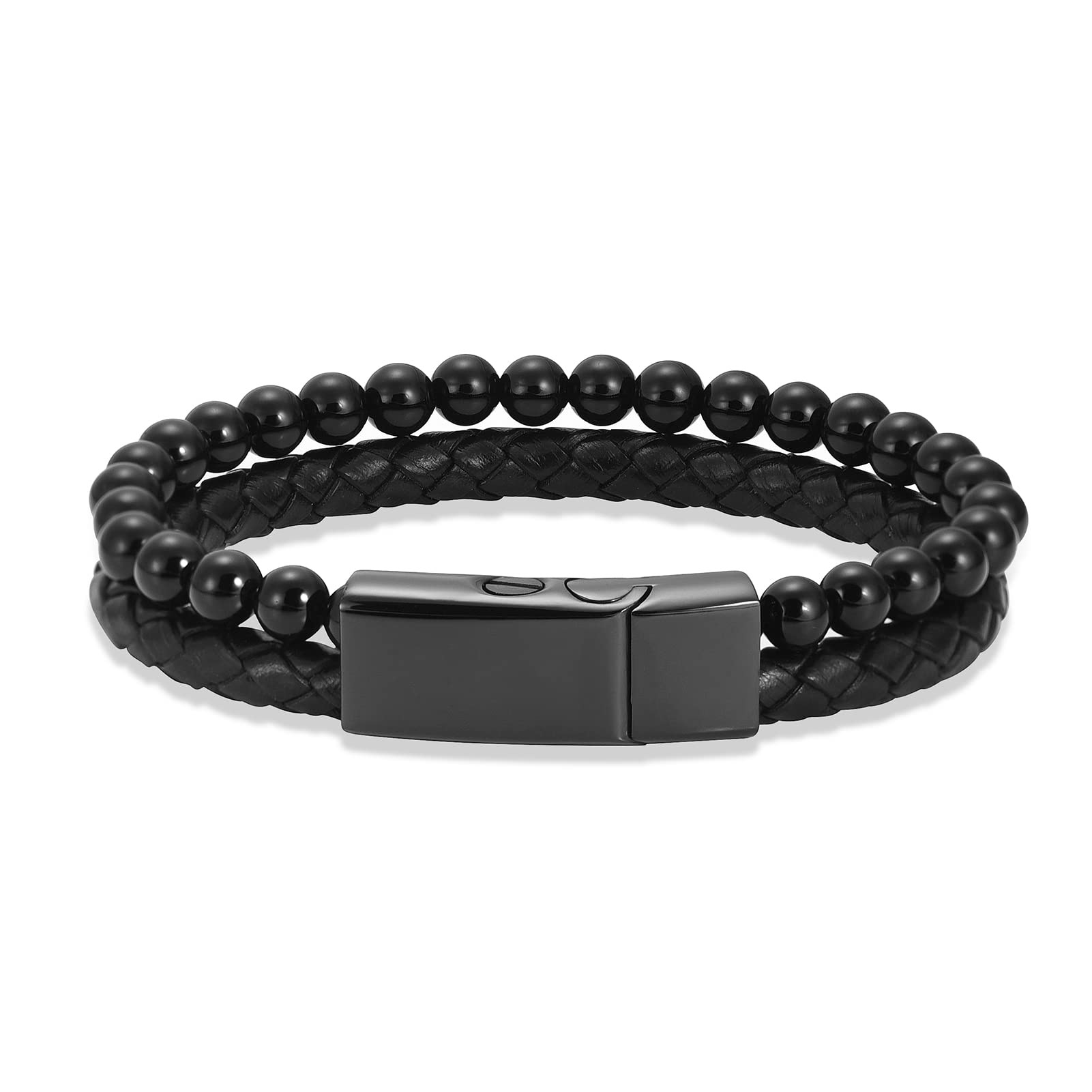 VCCWYQK 2-layer Beads Urn Bracelet for Ashes for Men Tigers Eye Crystal Cremation Bangle Keepsake Urn Bracelet for Ash Holder