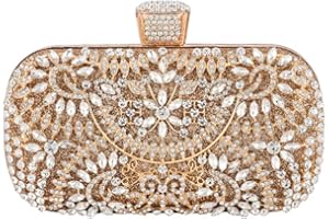 SUNSPOT Evening Clutch Bags Purse Handbag for Women Wedding Prom Party (Gold)