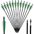 Huntingdoor 12 Pack 20/22 inch Crossbow Arrows Fletched Archery Carbon Arrows Crossbow Bolts Hunting Arrows with Half Moon No
