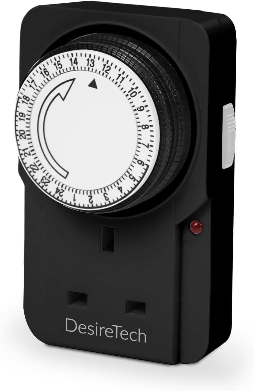 Desiretech Plug-in Timer Switch 24 Hour Segment Timer 3120W Black