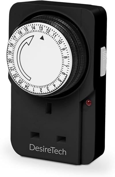 Desiretech Plug-in Timer Switch 24 Hour Segment Timer 3120W Black