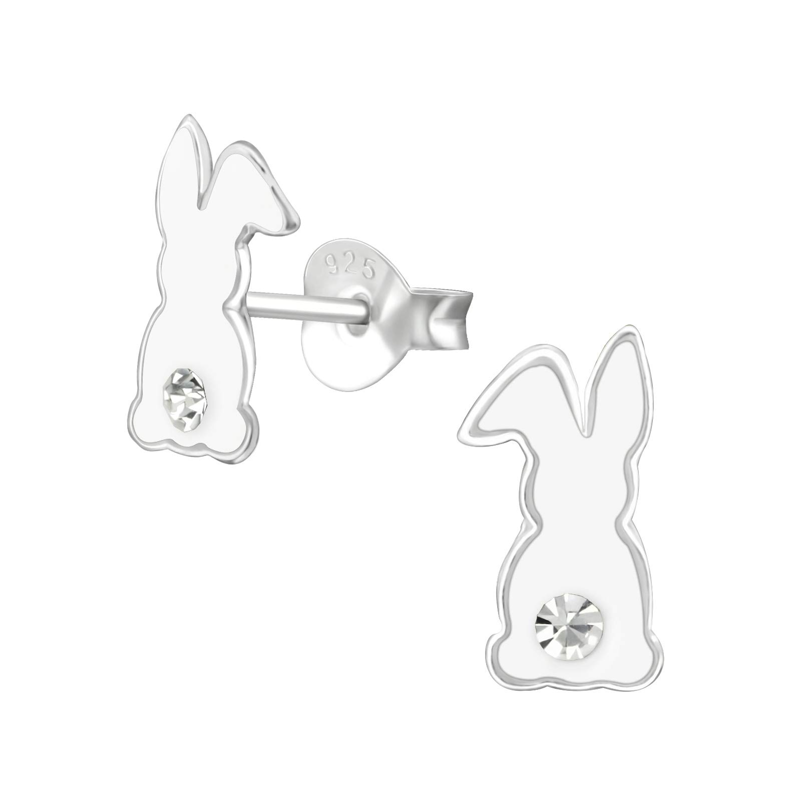 925 Sterling Silver Lightweight Hollow-Back Rabbit Stud Earrings for Women & Girls – Everyday Jewellery Gift Boxed