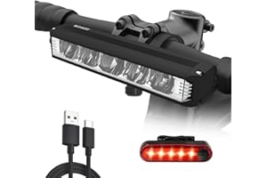MIOAKAR 2022 Newest High Capacity Super Bright LED Bike Light,USB Rechargeable Bicycle Headlight-5 Modes,Waterproof Bike Headlight Taillight,Daytime Running Light,Men Women Bicycle Accessories