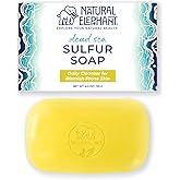 Natural Elephant Dead Sea Sulfur Soap Bar | Clarifying Face &amp; Body Wash with Dead Sea Salt &amp; Aloe Vera | 4.4 oz (125 g)