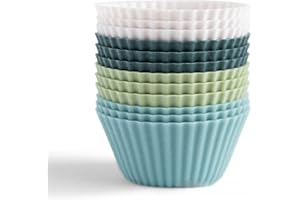 The Silicone Kitchen Reusable Baking Cup Muffin Liners for Cupcakes BPA Free 12 Pack