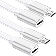 Sumind 2 Pack Micro USB Extension Cable 10 ft/ 3 Meters Male to Female Extender Cord Compatible with Wireless Security Camera