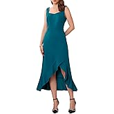 WOMLAYOUT Women's High Low Cocktail Dress Ruffles Split Hem Sleeveless Wedding Guest Dresses