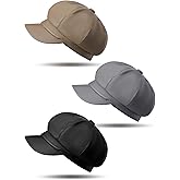 Funtery 3 Pcs Women Newsboy Hats PU Leather Visor Beret Cabbie Hat 8 Panel Vintage Women Fiddler Cap Faux Leather Baker Hat