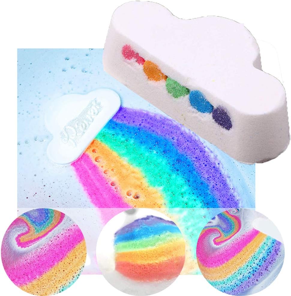 Rainbow Cloud Bath Soap Bathing Salt Skin Care Moisturizing Skin Care Colorful Natural Handmade Bath Fizzy Salt Cloud Soap