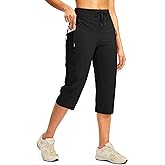 G GRADUAL Women's Capri Pants with 3 Zipper Pockets Lightweight Quick Dry Hiking Travel Capris Pants for Women Casual Summer