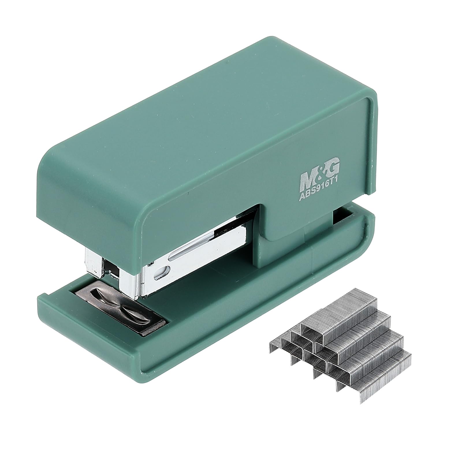 M&G Green Morandi Mini Stapler, 20 Sheet Capacity, Portable, Effortless Stapling, Office & Classroom Use