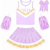 Gigoitly Cheerleader Costume for Girls Blue Cheerleading Outfit for Kids Cheer Up Party Halloween Cosplay Birthday Gifts