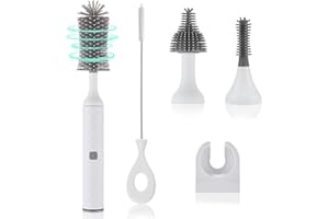 biqin Electric Cleaning Brush Set 4 Piece Multi-Purpose Cleaner Brushes,360° high-Speed Rotation Cleaning,1500mAh,Waterproof IPX65,Perfect Household Cleaning Brushes(White)