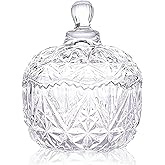 EWEIGEER Colorful Crystal Glass Candy Snack Barrel Storage Jar Embossed Luxury Cookie Buffet Canister With Lids Jewelry Box Jar Biscuit Containers